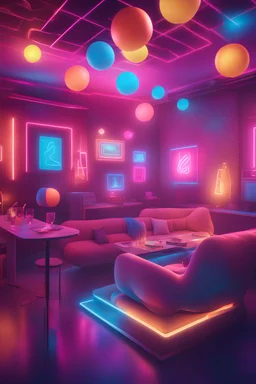 80s theme Party An attractive decoration that fills the heart with joy and excitement، Background, Best Ever Modern Scene, Aesthetic Realism, Vivid, Bright colors, Neon Lights effect, Cinematic, HD, Hi- Res, 8K, Great focus