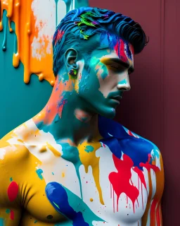 figure of men covered in paint