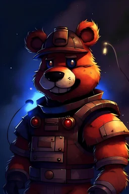 Freddy fazbear as a Warhammer space marne