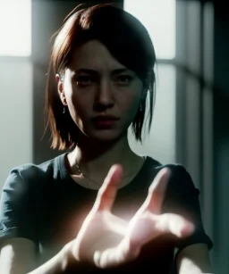 Ultra Realistic image portrait, medium shot view, woman making the fuck you finger gesture, highly detailed, unreal engine 5, RTX, ultra detail, volumetric lighting, finely drawn, high definition, high resolution.