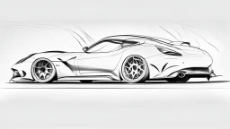 illustration Design a sports car without the colors for color it with full white background