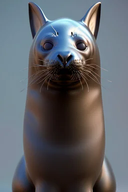 Seal crow cat, mysterious, highly intricate, mi Realistic photography, incredibly detailed, ultra high resolution, 8k, complex 3d render, cinema 4d.