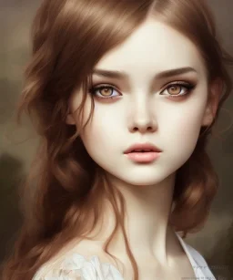 intricate, elegant, sharp focus, illustration, detailed eyes, digital painting, concept art, matte, art by wlop and artgerm and ivan shishkin and andrey shishkin, masterpiece, young and cute ukrainian girl, adorable, round face