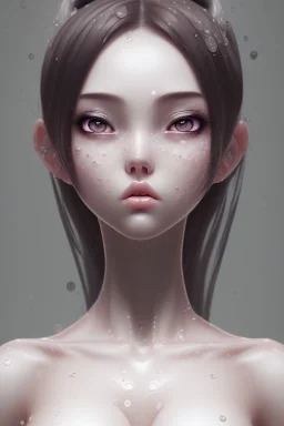 character design, portrait of a beautiful anime girl with white drooling large amount of saliva from mouth, very detailed, photographic, hyper-detailed, super hot, glamorous body, good proportion, perfect proportion, correct proportion, cinematic lighting, 8K,