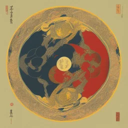 Ukiyo-e Style , yin and yang