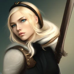 Portrait of beautiful blonde warrior