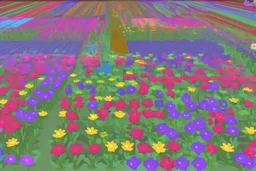 pixel flower field 64 x 64