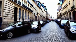A Tesla's 'Model S Plaid' is doing donuts, at the Notre-Dame Cathedral, in Paris. CINEMATIC. WIDE ANGLE LENS. PHOTO REAL.