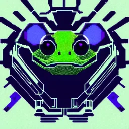 digital pixelated cyberpunk cosmic frog