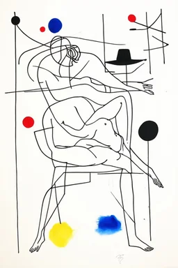 Reprezentare grafica moderna figurativa cu simboluri ,minimal art similar cu desenele lui Picasso , a unui desen facut de un autist , reprezentand statuia Pieta , în stilul combinat acuarelei umede a lui Joan Miro si cu filigran lineart minimal a lui Jean Cocteau cu Paleta de culori impresionista cu culori putine si tari. Fond alb si linii color subtiri si paralele, cu umbre de lumina cu hasuri incrucisate