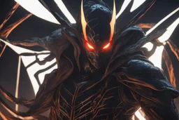 grendel in 8k solo leveling shadow artstyle, spider model, neon effect, magic circle, full body, apocalypse, cover eyes, intricate details, highly detailed, high details, detailed portrait, masterpiece,ultra detailed, ultra quality
