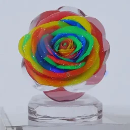 transparent multicolor crystal rose