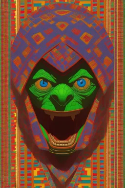 smeagol in Kente cloth, cinematic, zulu, ghana colours, african pattern, 8k quality