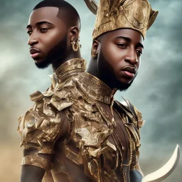 Nigeria singer davido as kilmonger, realistic, futuristic, heroic, 8k resolution, cinematic 4d