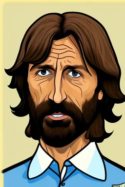 Andrea Pirlo Italian football coach ,cartoon 2d