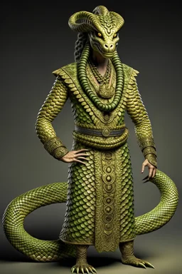 Mythical serpent dressed like a human