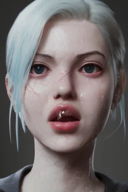 character design, portrait of a beautiful anime girl with white drooling large amount of saliva from mouth, very detailed, photographic, hyper-detailed, super hot, glamorous body, good proportion, perfect proportion, correct proportion, cinematic lighting, 8K,