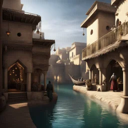 Within the medieval port of Abu Dibrahim, a hub for pearl shipping, shadows conceal negotiations between burglars and traders and seducing houries as the guard patrols. In the dimly lit streets, secrets and treasures exchange hands under the cover of night. Trust and deceit intertwine in this ancient city, where stolen pearls and clandestine deals shape the unfolding drama of the shadowed port.