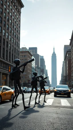Aliens on shooters in New York streets