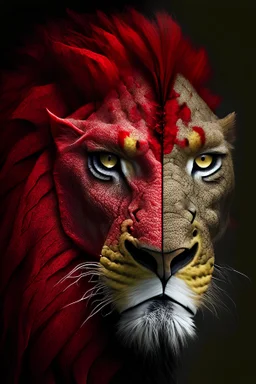 Red Half lion half lizard