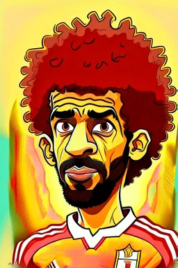 Mohamed Salah Egyptian football player cartoon 2d