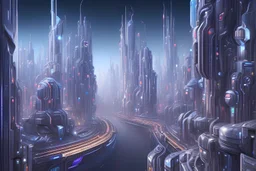 Abstract futuristic city view
