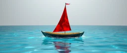 sail boat with gelatine membrane as sail