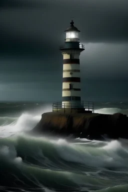 light house near stormy sea
