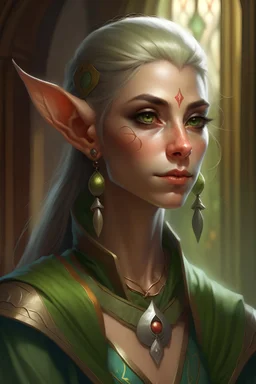 portrait of an elf for dnd woman light elf