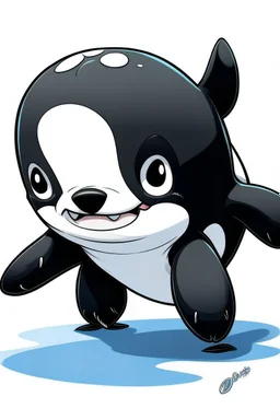 orca cartuun chibi with leg