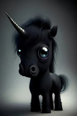 scary cute black unicorn