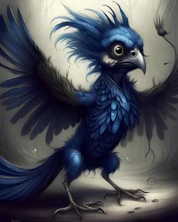scary bird fairy realistic drawing full height