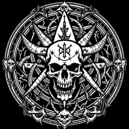 A ocultism symbol of evil, with satanism and nazi skull inverted cross