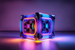 fantastic neurocube oral speaker with ambient lighting, futurism