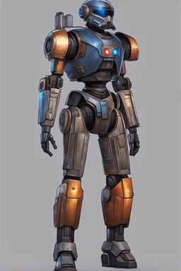 A Star Wars Combat Droid, Wearing Cowboy Clothes, Armor looks similar to Halo, Wearing a cowboy hat.