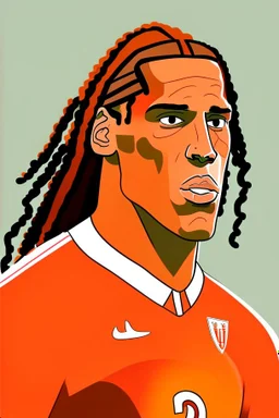 Virgil van Dijk Dutch football player cartoon 2d