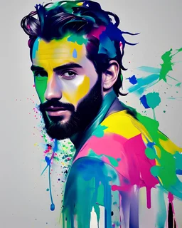 man covered in paint