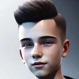 beautiful smooth realistic white/black male boy, 4 y/o, run on dark cosmos background, extremely sharp detail, finely tuned detail, ultra high definition, 8k, unreal engine 5, ultra sharp focus, smile teeth, happy