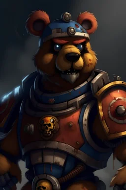 Freddy fazbear as a Warhammer space marine