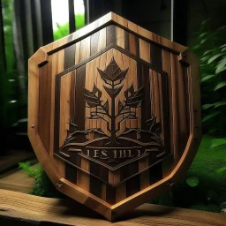 The Last Of Us Fireflies logo but as a Knight wooden shield