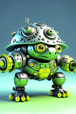 Robotic cute turtle with two turrets weapons