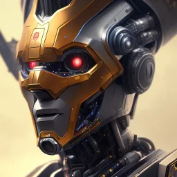 a beautiful full frame portrait digital painting of futuristic cyborg samurai robot, wide angle view, close-up, macro lens, centered camera, titanium accents, intricate details, small minutiae, tiny features, particulars, colorful, 8k, least ambient occlusion, volumetric lighting, volumetric clouds