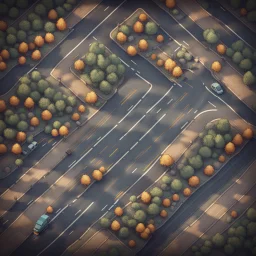 road stylized top down