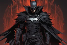 The batman who laughs in 8k solo leveling shadow artstyle, darkness them, cover face, full body, apocalypse, cover eyes, intricate details, highly detailed, high details, detailed portrait, masterpiece,ultra detailed, ultra quality