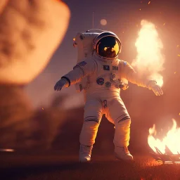 astronaut burning barbecue unreal engine 5, octan render