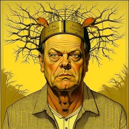 one flew over the cuckoo's nest, Jack Nicholson, neo surrealism, by Igor Morski, by Martin Wittfooth, splash art.