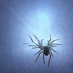 Giant transparent ethereal starry spider, realistic