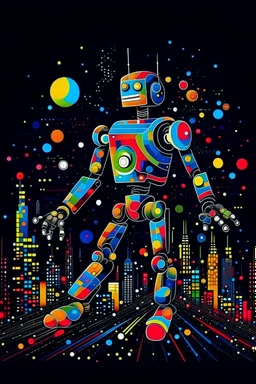 abstract robot dancer electronica music STYLE OF Hiroshi Nagai