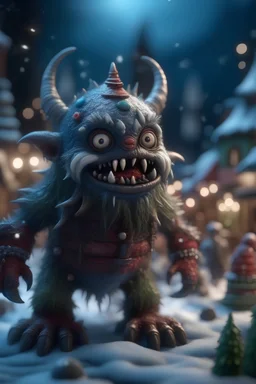 north pole fantasy xmas monster,shot on Hasselblad h6d-400c, zeiss prime lens, bokeh like f/0.8, tilt-shift lens 8k, high detail, smooth render, down-light, unreal engine, prize winning