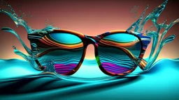 musical waves in the sunglasses glasses